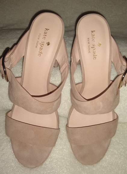 kate spade Shoes - Kate Spade Orchid suede block heel sandals. 9